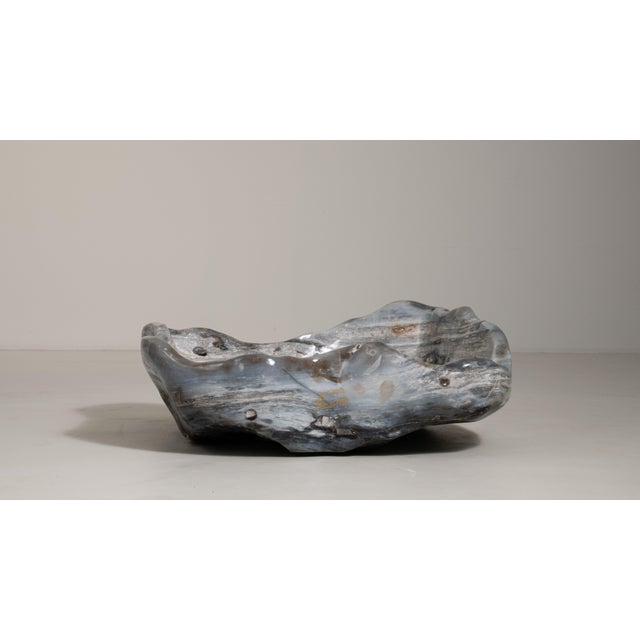 Mid 20th Century Brazil Light Gray Agate Decorative Bowl For Sale - Image 4 of 15