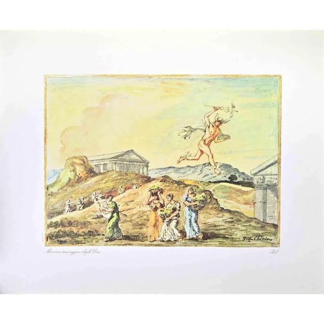 Vintage offset print realized after a watercolor by Giorgio de Chirico in 1962. from the rare portfolio "Greek Mythology"...