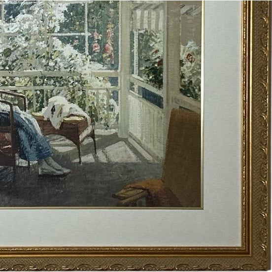 Late 20th Century John Sharman at the End of the Porch Framed Impressionist Fine Art Print For Sale - Image 9 of 11