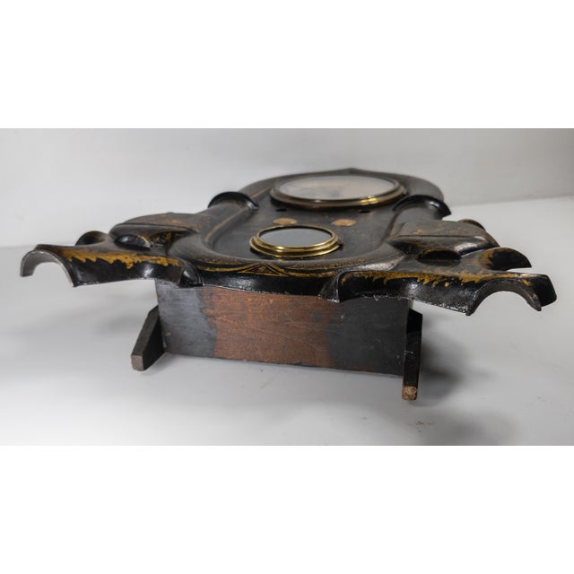 19th Century American Victorian Gothic Revival Iron Faced Mantle Clock For Sale - Image 17 of 17