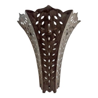 Vintage Moroccan Iron Fan Wall Sconce Cover For Sale