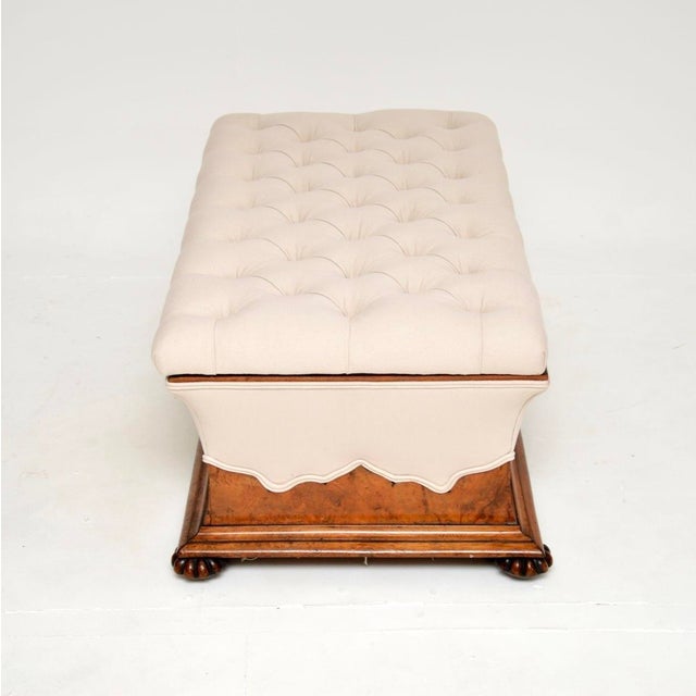 Antique William IV Burr Walnut Ottoman, 1830s For Sale - Image 6 of 15