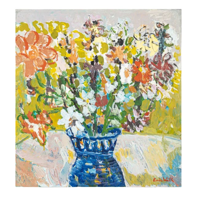 Spring Flowers, Oil on Panel, Framed For Sale