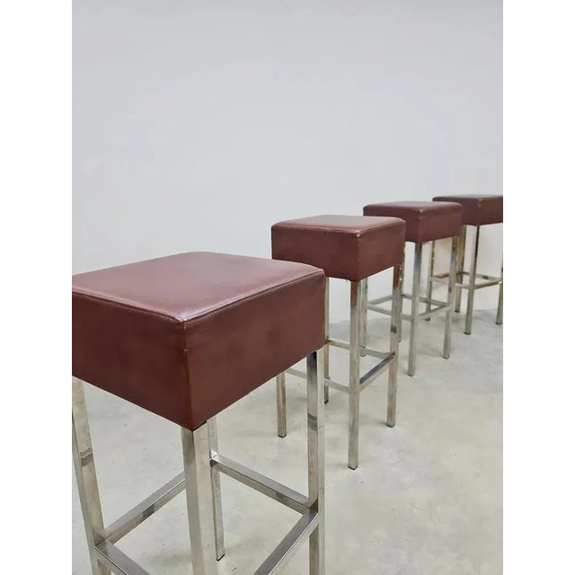 Vintage Chrome Bar Stools, 1970s, Set of 4 For Sale - Image 4 of 5