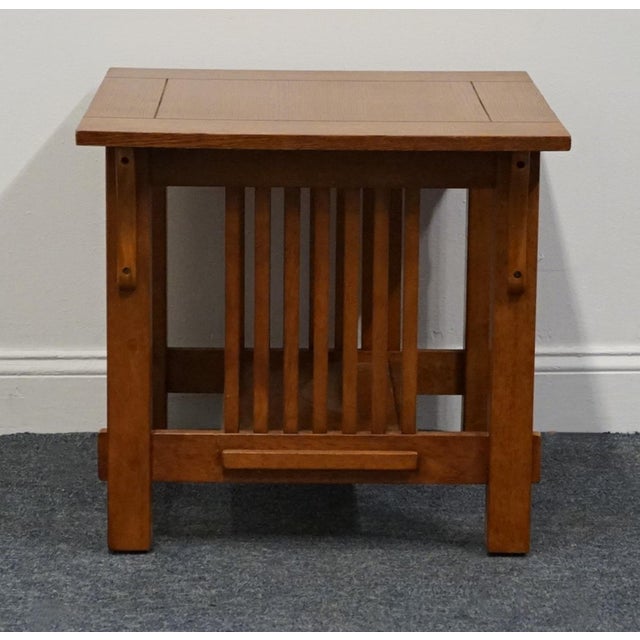 Brown High End Vintage Quarter Sawn Oak Mission Style 27" Accent End Table For Sale - Image 8 of 8