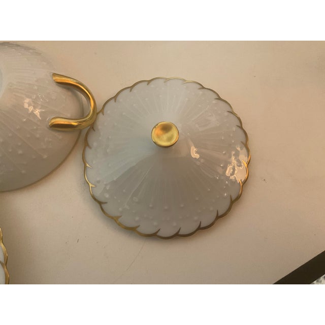 Early 20th Century Georges Boyer Limoges Diademe Cream Soup Bowl With Lid and Saucer For Sale - Image 4 of 8