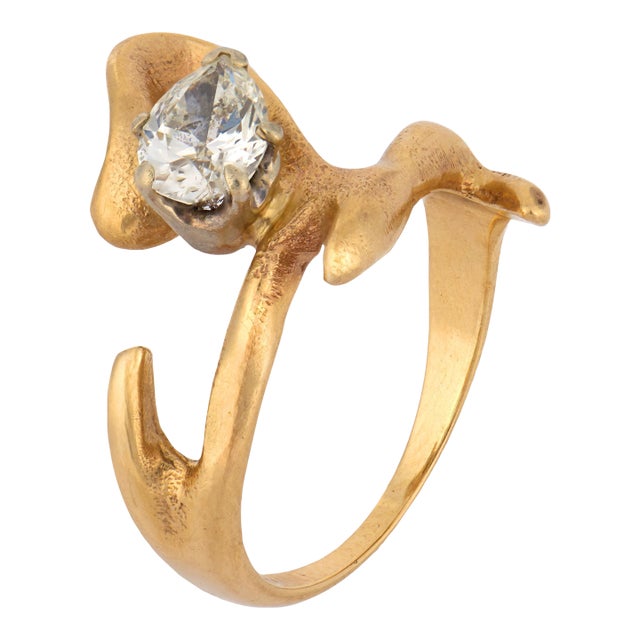 Vintage Diamond 14k Yellow Gold Ring, Size 6 For Sale