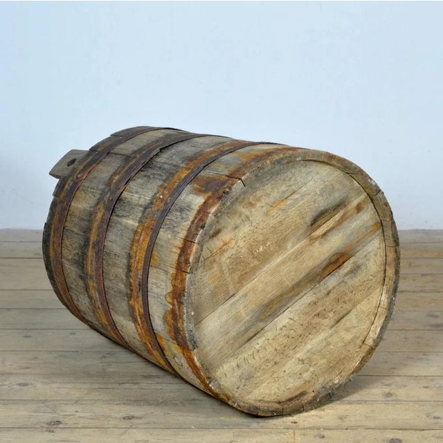 Oak Barrel or Planter, 1920s For Sale - Image 6 of 8