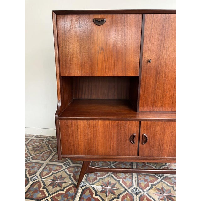 Brown Mid-Century Modern Highboard by Louis Van Teeffelen for Webe, 1950s For Sale - Image 8 of 17