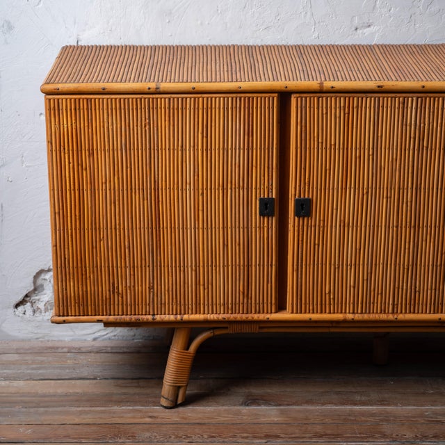 1960s Adrien Audoux & Frida Minet Bamboo Sideboard, 1960s For Sale - Image 5 of 15