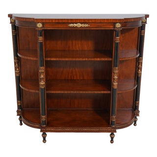 Maitland Smith Regency Style Mahogany Open Bookcase For Sale