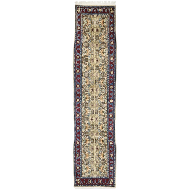 Vintage Persian Yazd Runner, Long Hallway Runner - 03'00 X 12'07 For Sale - Image 10 of 10