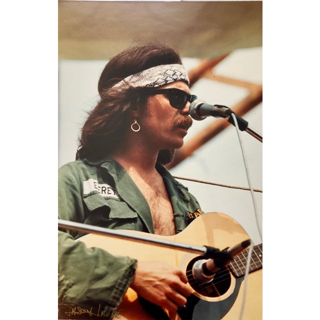 Original signed in gold ink Rock And Roll Photo from the Woodstock music festival. A custom print by Ken Lieberman...