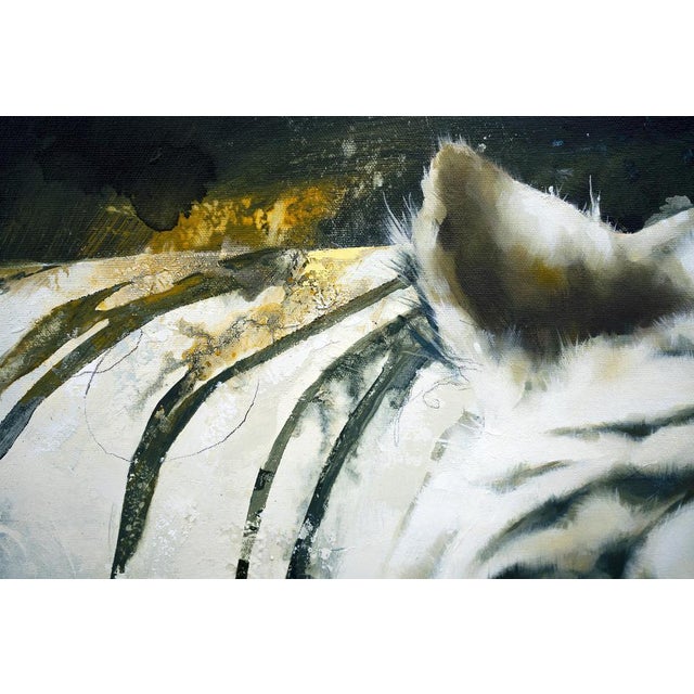 White Tiger with Koi Fish, 2024, Oil Painting For Sale - Image 4 of 10