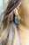 Metal 14k Yellow Gold Mother-of-Pearl, Black Onyx and Sodalite Vintage Stud Earrings, Pair For Sale - Image 7 of 7