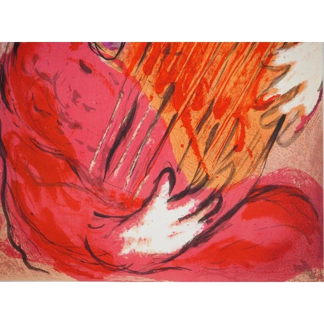 Marc Chagall, The Bible, The King with the Harp, Original Lithograph For Sale - Image 4 of 6