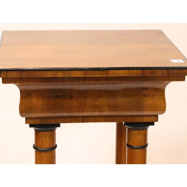 Camel Pair Biedermeier Style Walnut Column Pedestales For Sale - Image 8 of 9