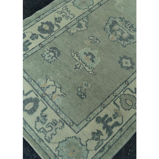 Gray Turkish Oushak Rug 3' x 10'2" #19086 For Sale - Image 8 of 8