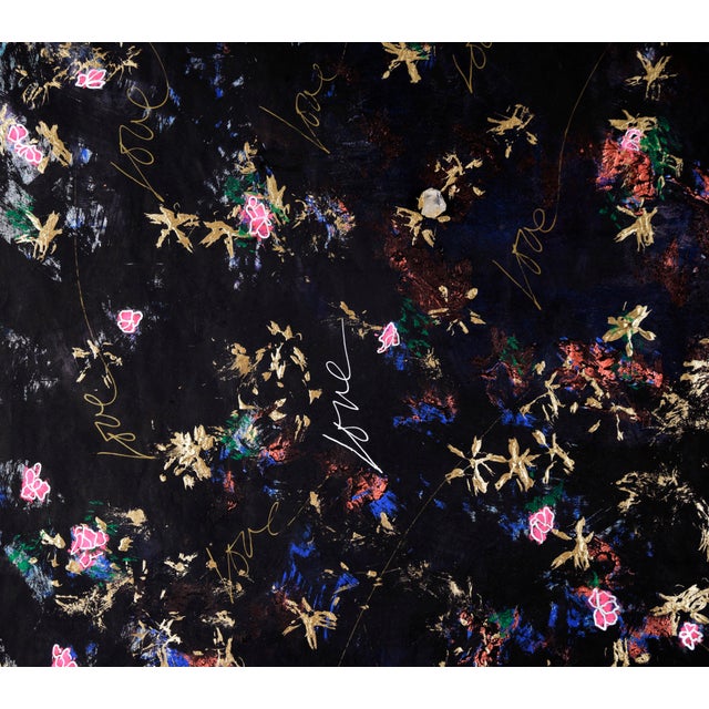 1990s Love in Black and Gold - Original Painting With Quartz by Judith W Winslow For Sale - Image 5 of 9