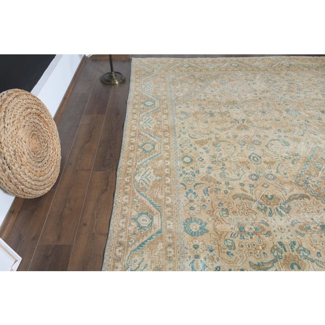 Orange 1970s Vintage Persian Handmade Wool Cotton Orange Area Rug For Sale - Image 8 of 11