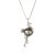 Stylish & unique stork pendant & necklace crafted in 14k white gold. Black baroque pearl measures 17mm x 13.5mm. One...