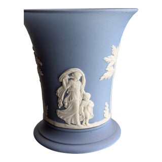Wedgwood Pale Blue Jasperware Posey Pot Vase For Sale
