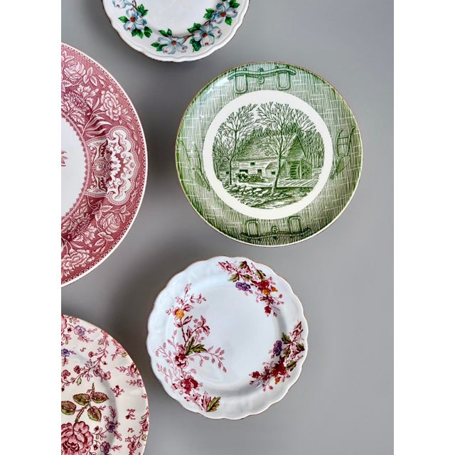 Vintage Ironstone Wall Plate Collection - Set of 9 Plates For Sale - Image 10 of 13