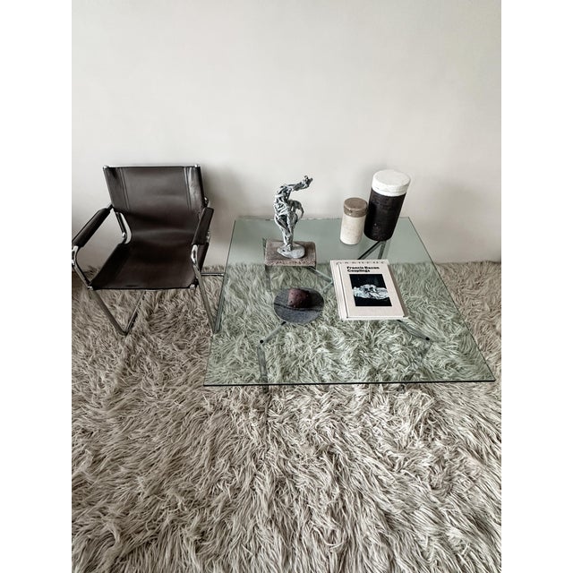 Bauhaus Glass Coffee Table by Mies Van Der Rohe, 1970s For Sale - Image 3 of 7