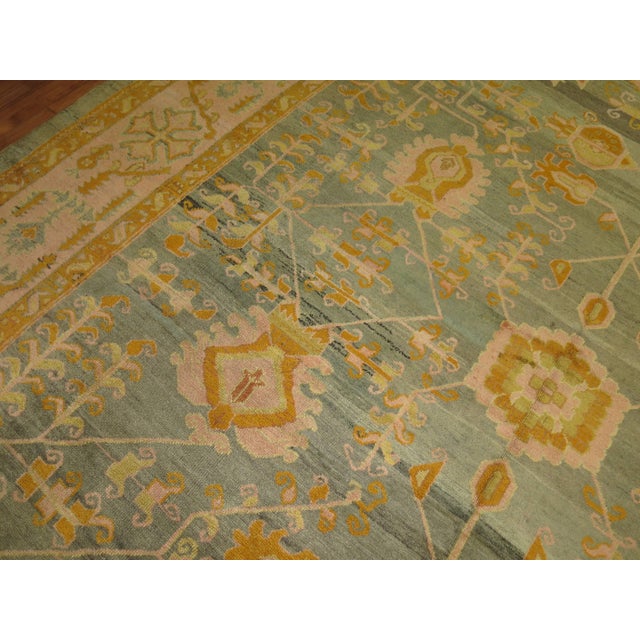 Textile Antique Turkish Oushak Decorative Rug For Sale - Image 7 of 18