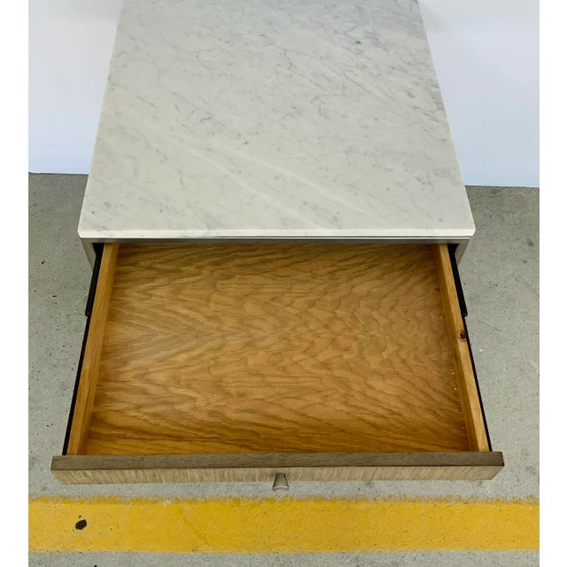 Organic Modern Wood and Marble Paxton Side Table For Sale - Image 4 of 6
