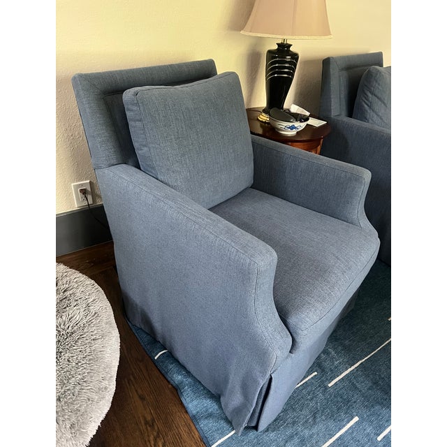 Coastal Serena & Lilly Swivel Chair (Two Available) For Sale - Image 3 of 7