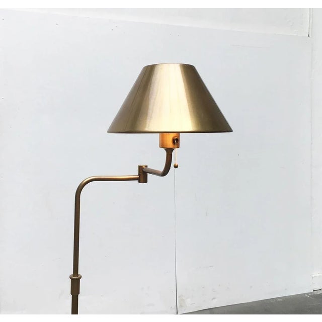 Vintage German Brass Hollywood Regency Style Lesan Floor Lamp by Florian Schulz, 1970s For Sale - Image 6 of 18
