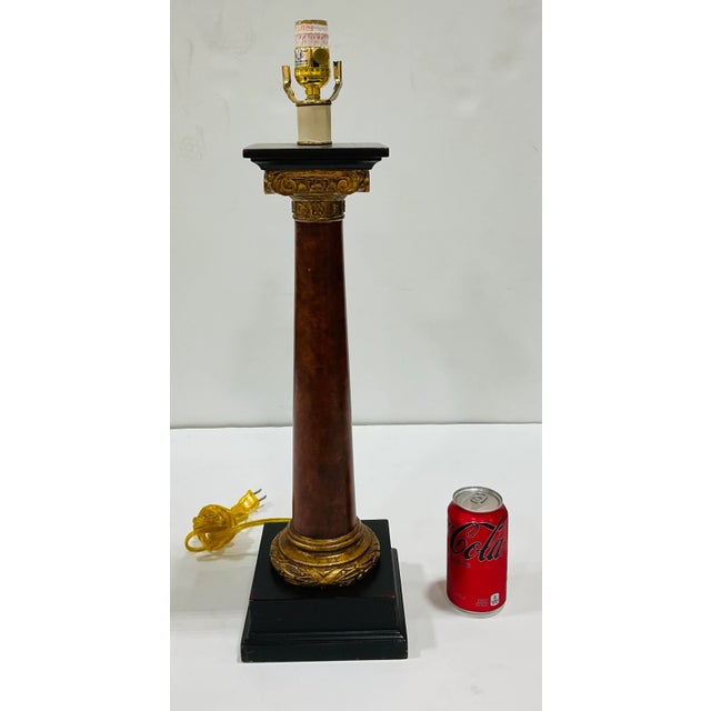 Currey & Company Currey & Company Classical Wood Column Table Lamp For Sale - Image 4 of 4