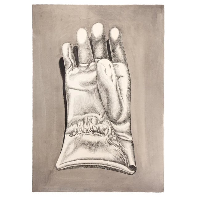 Glove is an authentic original Etching on cardboard, realized by the Italian artist Giacomo Porzano (1925-2006). Hand-...