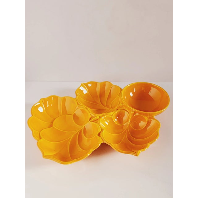 Mid Century Usa Pottery Chip & Dip Platter For Sale - Image 9 of 11