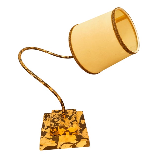 Adjustable Brass Lamp with Parchment For Sale