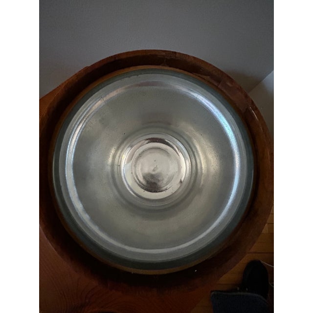 1960s Mid-Century Modern Solid Walnut Apple Ice Bucket With Silverplate Claw Tongs For Sale In Chicago - Image 6 of 13