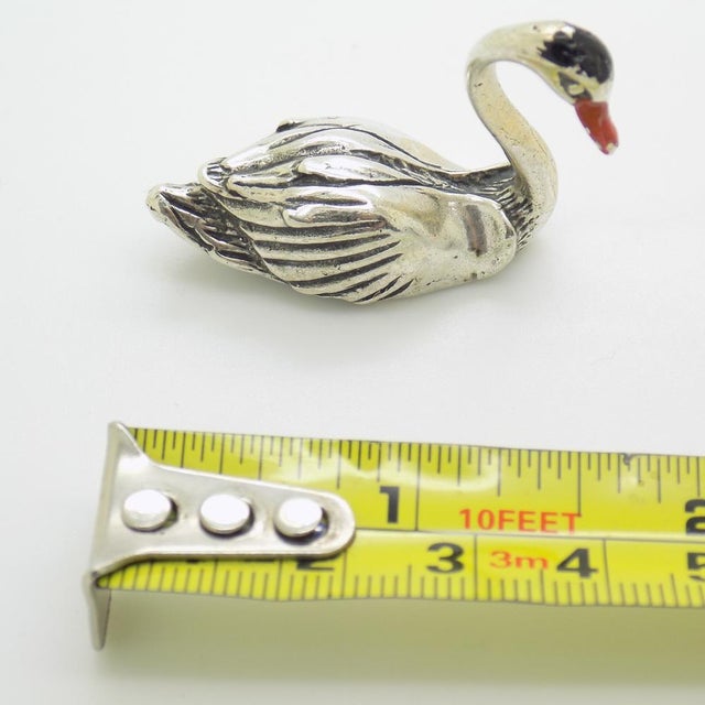 Vintage Italian Handmade Silver Swan, 1980s For Sale - Image 10 of 11