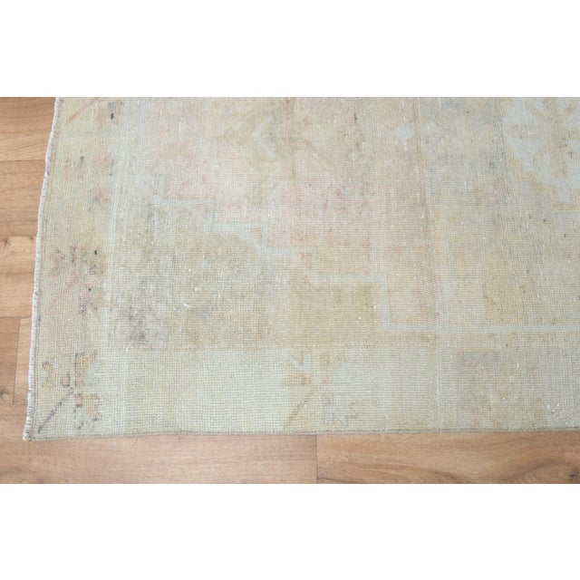 1970s Vintage Handmade Wool Cotton Turkish Beige Runner Rug For Sale - Image 4 of 11