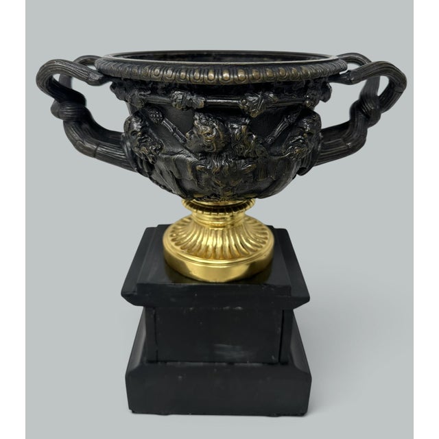 Antique Pair French Ormolu Bronze Warwick Albani Grand Tour Vases Urns Clodion For Sale - Image 9 of 12