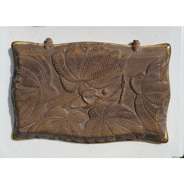 Brown Vintage Carved Tropical Foliage & Animal Motif Box For Sale - Image 8 of 10