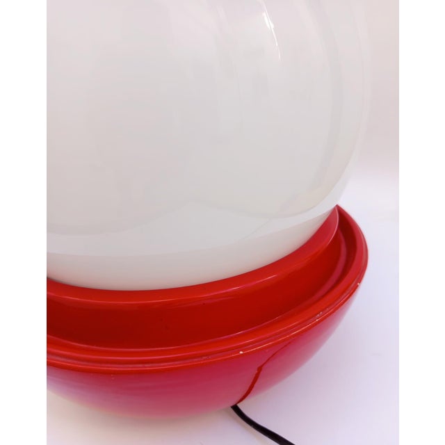 1970s Large Space Age Table Lamp with Ceramic Base and Glass Sphere from Gabbianelli, 1970s For Sale - Image 5 of 11