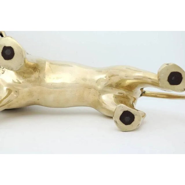 Metal Vintage Large Brass Lion Figurine For Sale - Image 7 of 11