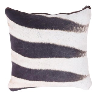 British Colonial Style Zebra Print Pillow For Sale