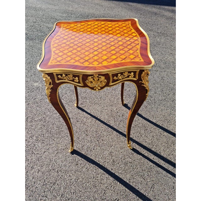 Simple French Style Parquetry Side Table, Coffee/Tea Table For Sale - Image 12 of 13