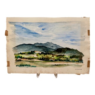 Enry Emil Salloch Original Watercolor on Paper Mt. Mansfield 1946. For Sale