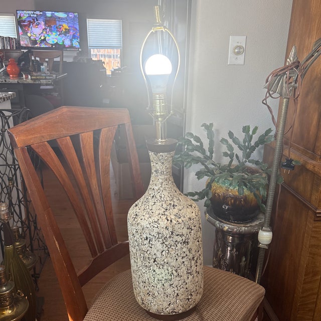 Mid 20th Century Mid Century Modern Bottle Shaped Cork and Walnut Table Lamp For Sale - Image 4 of 5