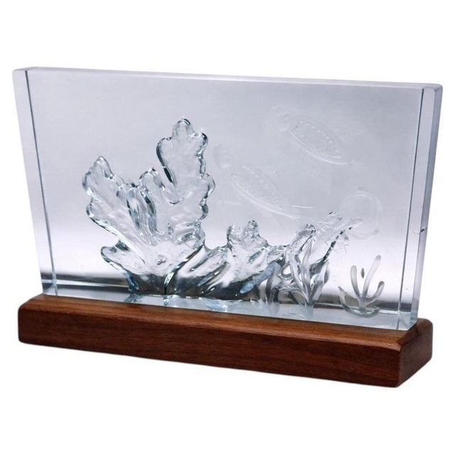 Red Glass Aquarium Block Sculpture by Asta Strömberg for Strömbergshyttan, Sweden, 1950 For Sale - Image 8 of 8