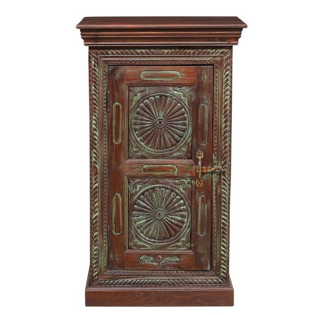 Vintage Carved Shutter Upcylced Solid Wood Cabinet For Sale In Houston - Image 6 of 6