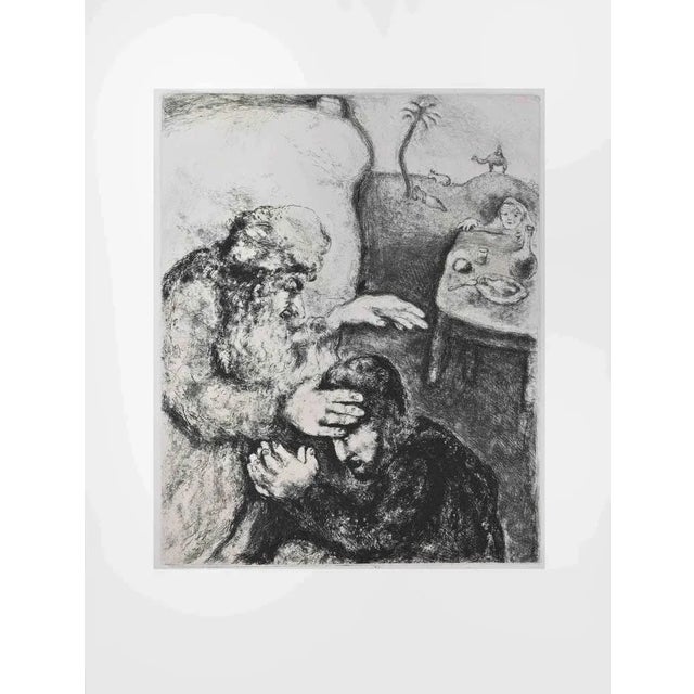 Etching on Montval wove paper, realized by Marc Chagall in 1931-39 and published by Tériade in 1956. Edition of 275+30 out...